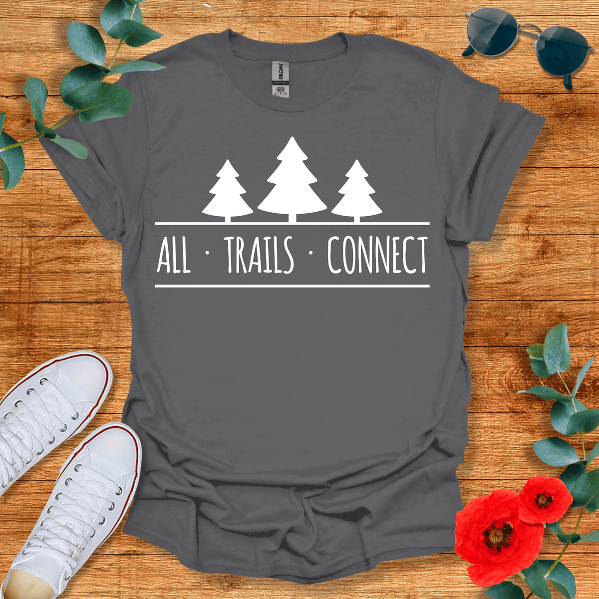 All Trails Connect T-Shirt - Nature Lover Graphic Tee - Gift for Nature Lovers - Unisex
