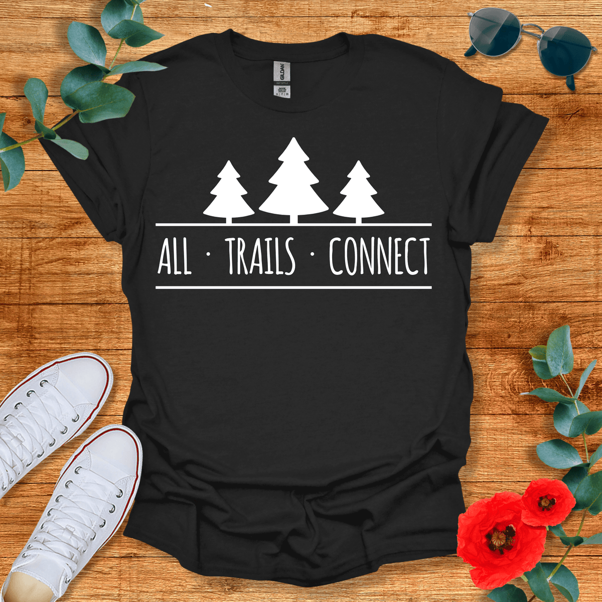 All Trails Connect T-Shirt - Nature Lover Graphic Tee - Gift for Nature Lovers - Unisex