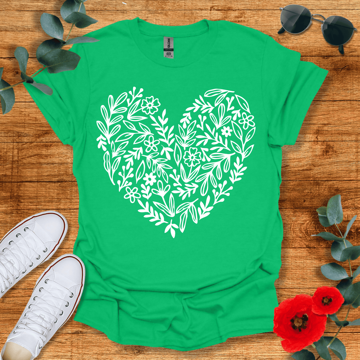 Flower Heart T-Shirt - Nature Lover Graphic Tee - Gift for Nature Lovers - Unisex