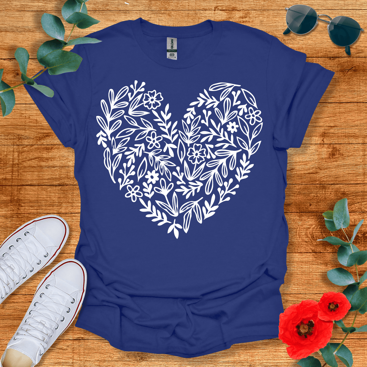 Flower Heart T-Shirt - Nature Lover Graphic Tee - Gift for Nature Lovers - Unisex
