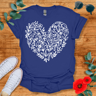 Flower Heart T-Shirt - Nature Lover Graphic Tee - Gift for Nature Lovers - Unisex