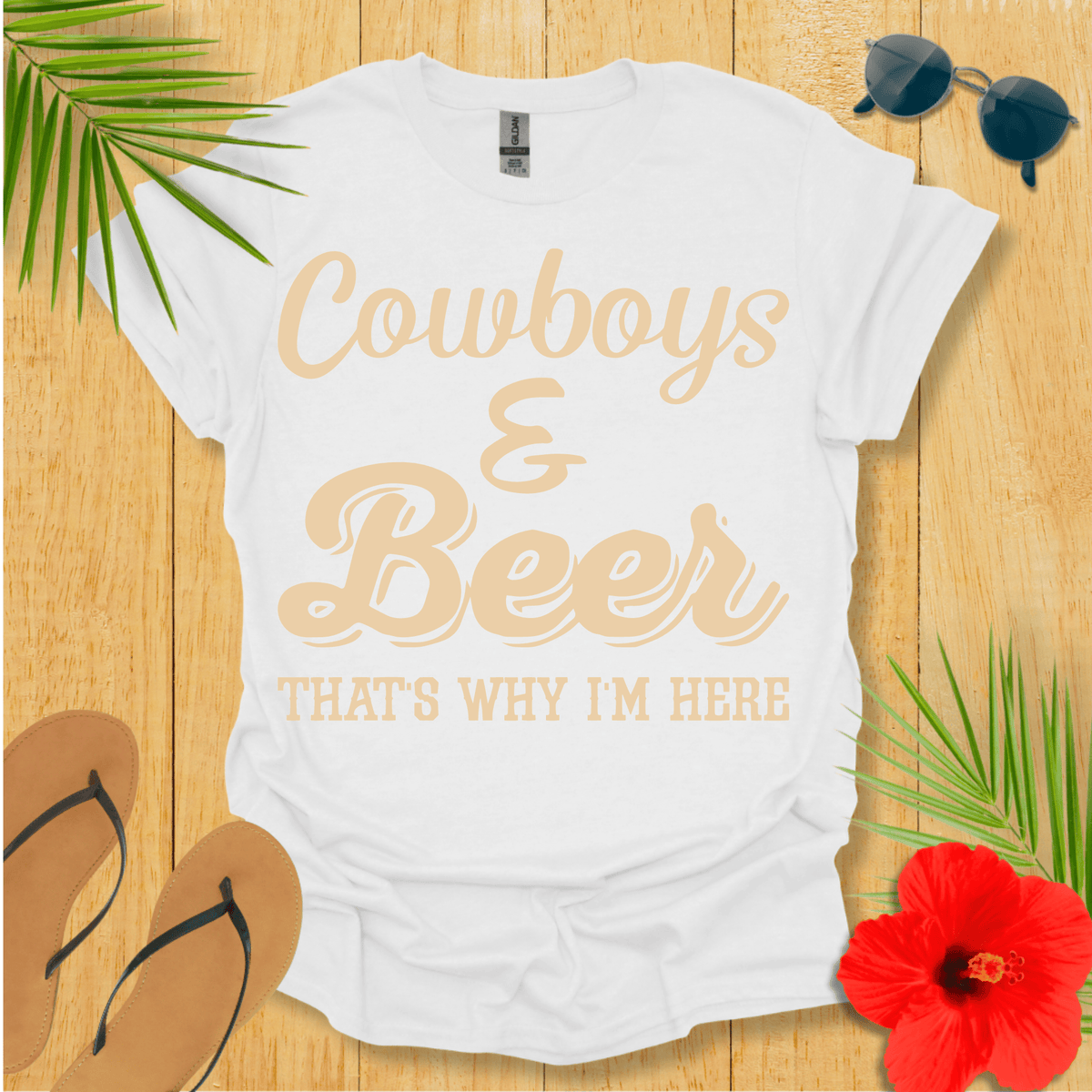Cowboys and Beer T-Shirt - Nature Lover Graphic Tee - Gift for Nature Lovers - Unisex