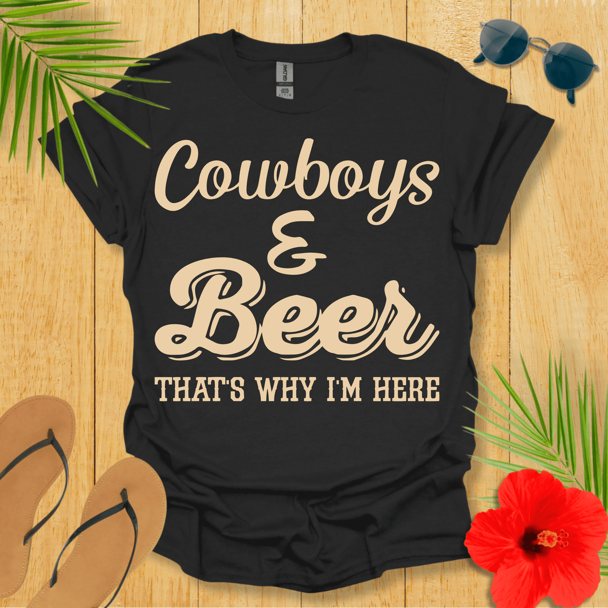 Cowboys and Beer T-Shirt - Nature Lover Graphic Tee - Gift for Nature Lovers - Unisex