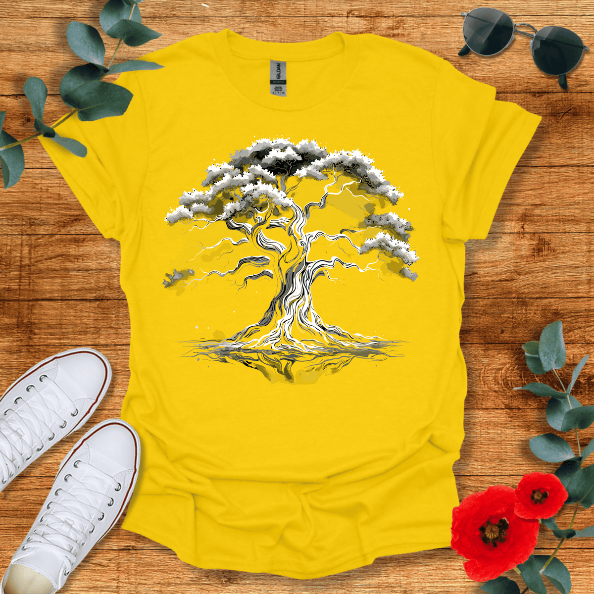 Black and White Tree T-Shirt - Nature Lover Graphic Tee - Gift for Nature Lovers - Unisex