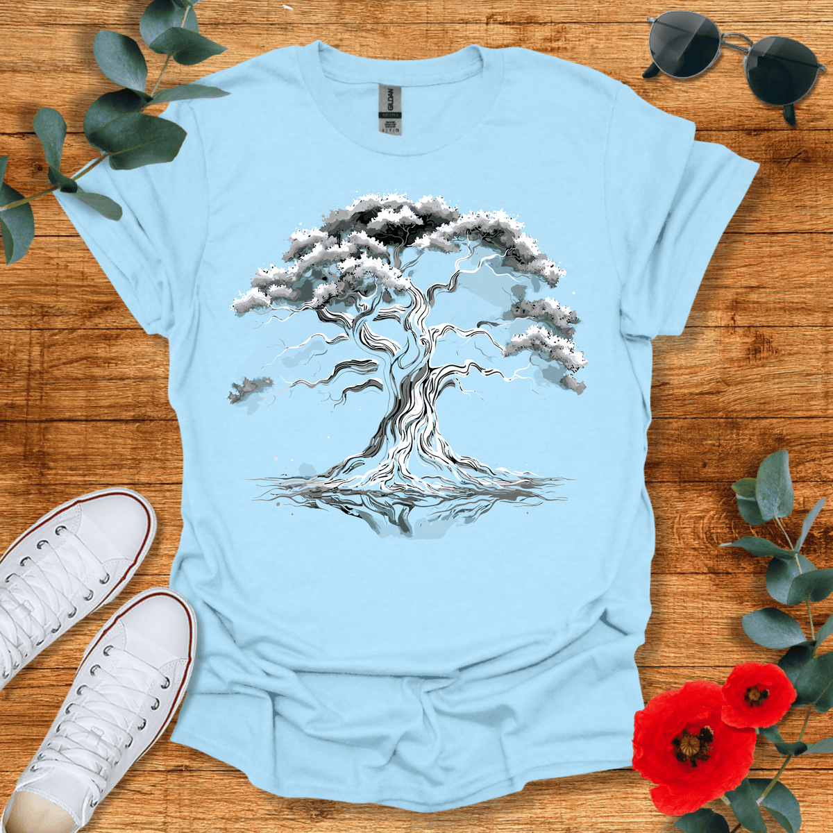 Black and White Tree T-Shirt - Nature Lover Graphic Tee - Gift for Nature Lovers - Unisex