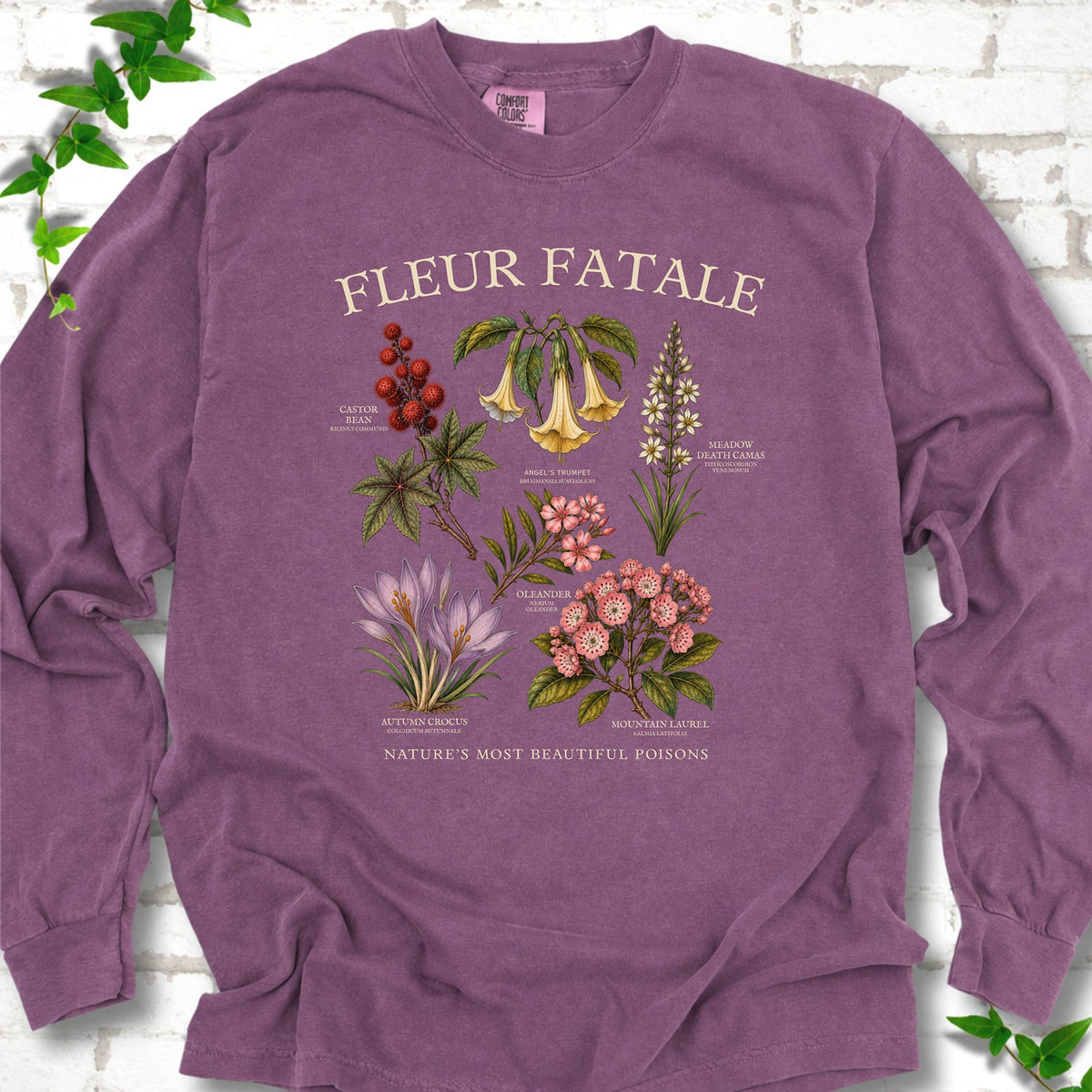 Fleur Fatale Long Sleeve T-Shirt - Plant Lover Graphic Tee - Gift for Plant Lovers - Unisex