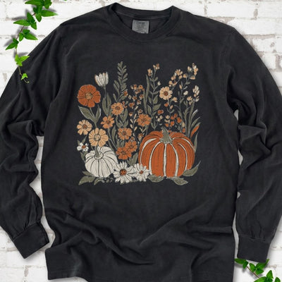 Boho Pumpkin Long Sleeve T-Shirt - Plant Lover Graphic Tee - Gift for Plant Lovers - Unisex