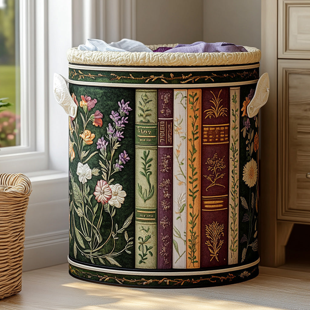 Garden Volume Quilted Laundry Basket - Fabric Laundry Hamper - Housewarming Gift for Mom