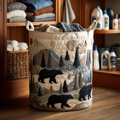 Mountain Wanderer Quilted Laundry Basket - Fabric Laundry Hamper - Housewarming Gift for Mom