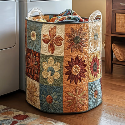 Whispering Weave Quilted Laundry Basket - Fabric Laundry Hamper - Housewarming Gift for Mom