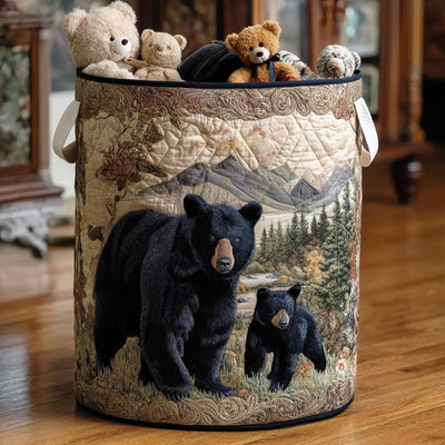 Dark Paws Quilted Laundry Basket - Fabric Laundry Hamper - Housewarming Gift for Mom