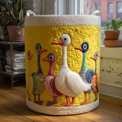 Breezy Beaks Quilted Laundry Basket - Fabric Laundry Hamper - Housewarming Gift for Mom