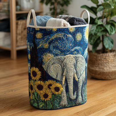 Noble Tusks Quilted Laundry Basket - Fabric Laundry Hamper - Housewarming Gift for Mom