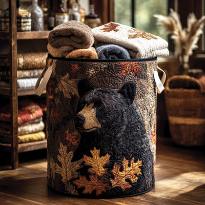 Falling Leaves Quilted Laundry Basket - Fabric Laundry Hamper - Housewarming Gift for Mom
