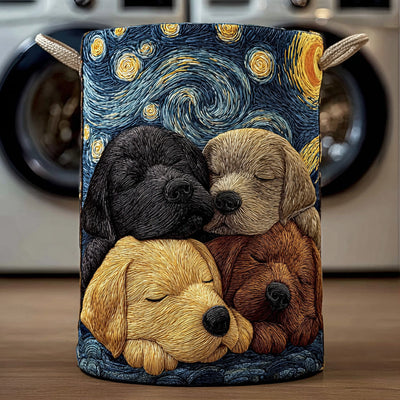Lab Starry Nap Quilted Laundry Basket - Fabric Laundry Hamper - Housewarming Gift for Mom