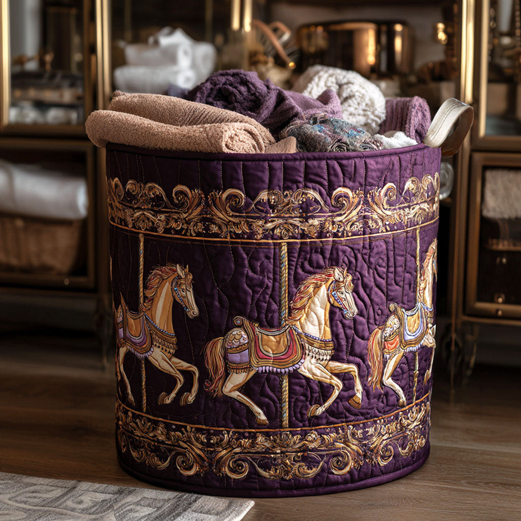 Ivory Hymn Quilted Laundry Basket - Fabric Laundry Hamper - Housewarming Gift for Mom