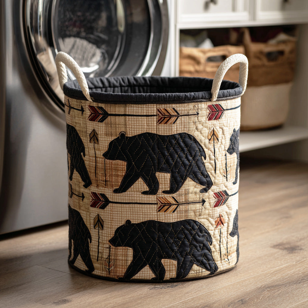Hunter Ridge Quilted Laundry Basket - Fabric Laundry Hamper - Housewarming Gift for Mom