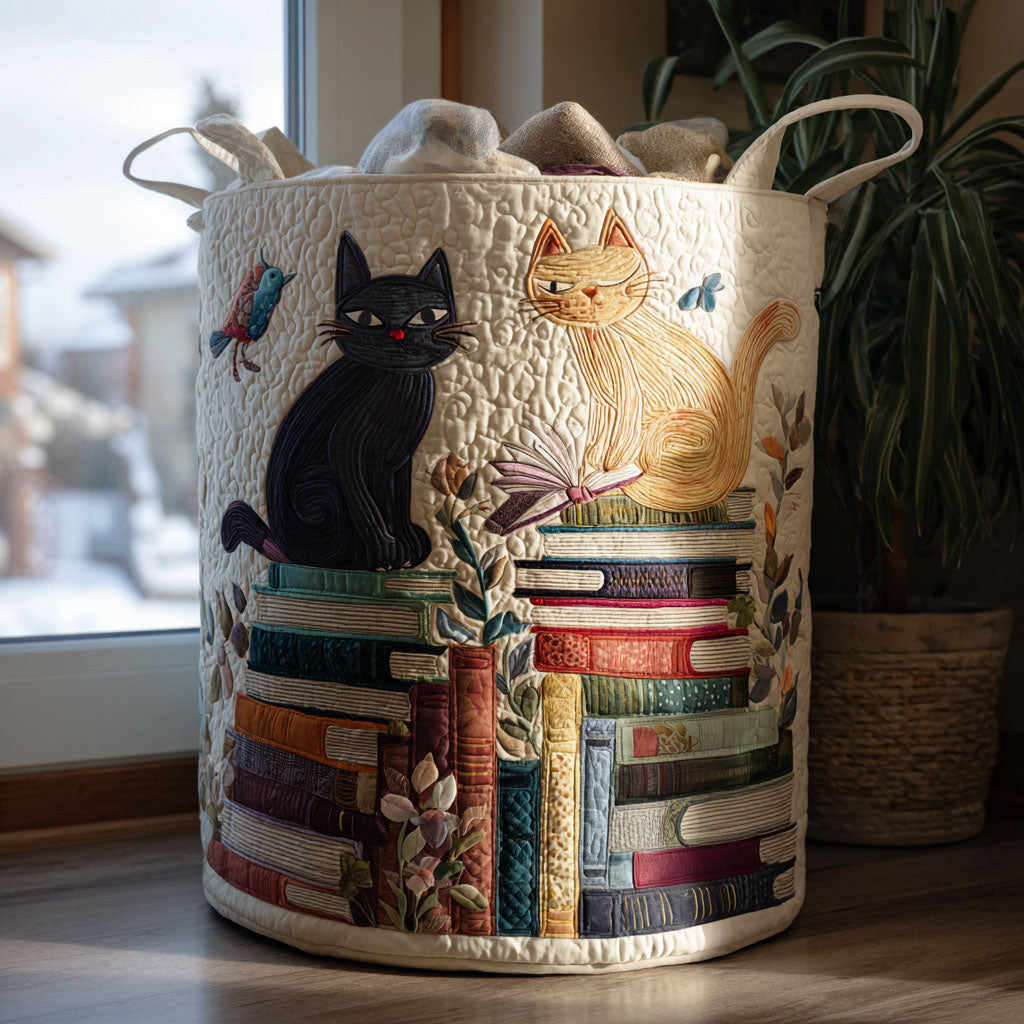 Flutter Friends Quilted Laundry Basket - Fabric Laundry Hamper - Housewarming Gift for Mom
