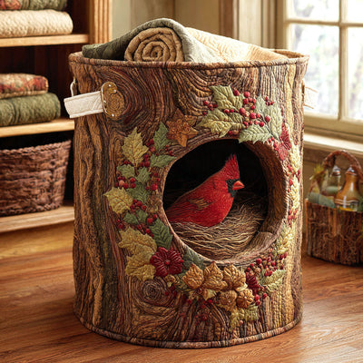 Forest Embrace Quilted Laundry Basket - Fabric Laundry Hamper - Housewarming Gift for Mom