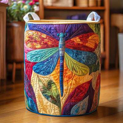 Summer Petal Dance Quilted Laundry Basket - Fabric Laundry Hamper - Housewarming Gift for Mom
