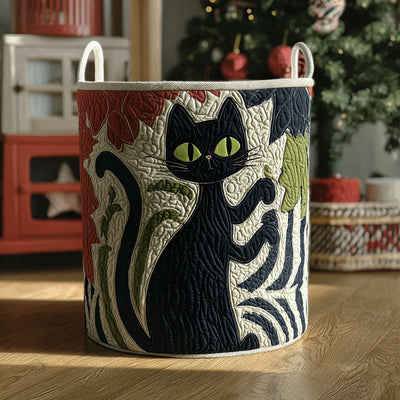 Midnight Muse Quilted Laundry Basket - Fabric Laundry Hamper - Housewarming Gift for Mom
