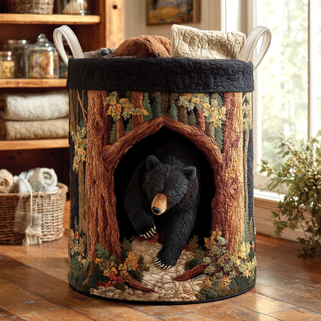 Timber Soul Quilted Laundry Basket - Fabric Laundry Hamper - Housewarming Gift for Mom