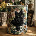 Catnap Corner Quilted Laundry Basket - Fabric Laundry Hamper - Housewarming Gift for Mom