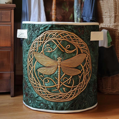 Nature Drone Quilted Laundry Basket - Fabric Laundry Hamper - Housewarming Gift for Mom