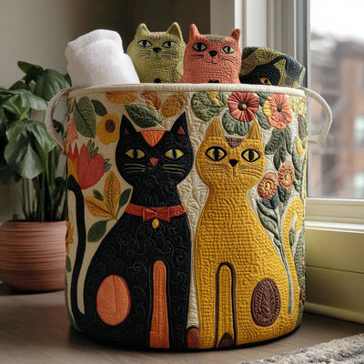 Furry Haven Quilted Laundry Basket - Fabric Laundry Hamper - Housewarming Gift for Mom