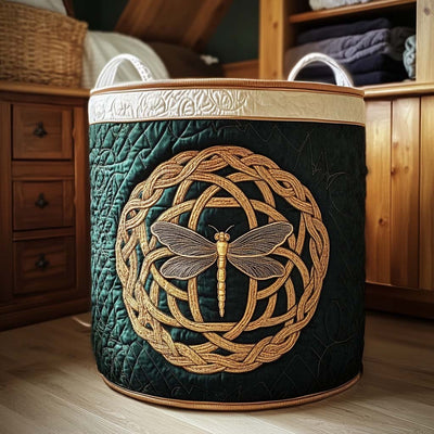 Celtic Knot Fly Quilted Laundry Basket - Fabric Laundry Hamper - Housewarming Gift for Mom