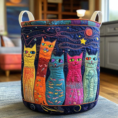 Tail Wags Quilted Laundry Basket - Fabric Laundry Hamper - Housewarming Gift for Mom