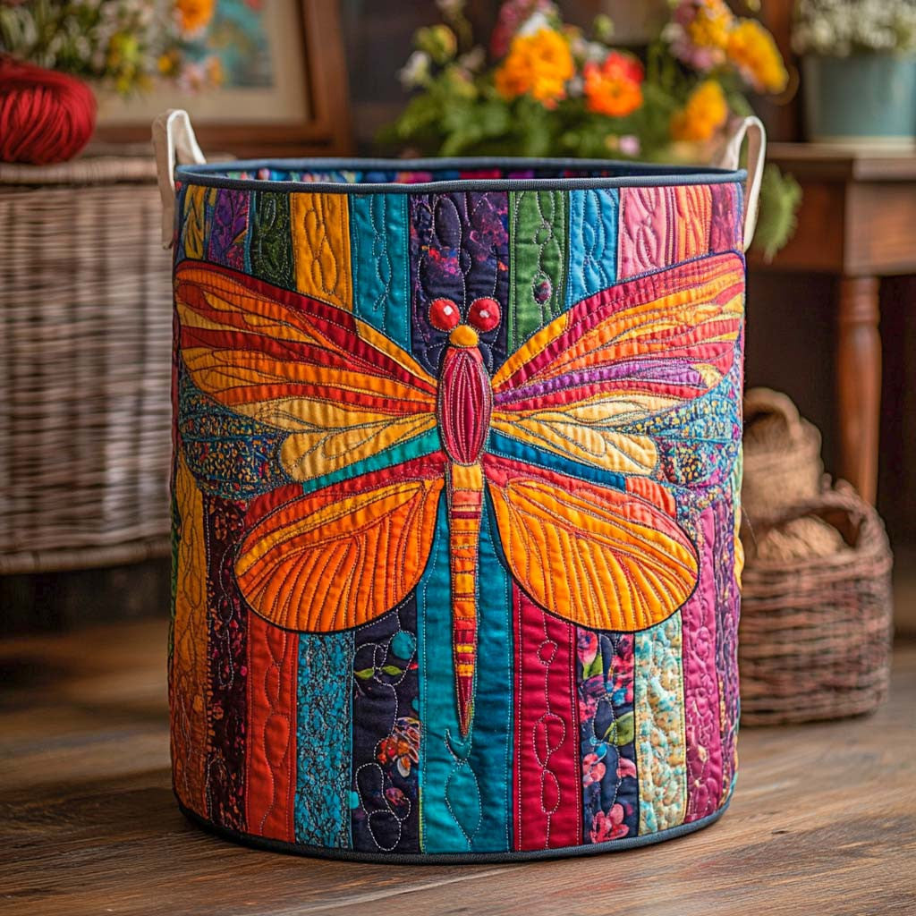 Rainbow Bloom Flight Quilted Laundry Basket - Fabric Laundry Hamper - Housewarming Gift for Mom