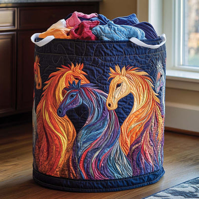 Prairie Run Quilted Laundry Basket - Fabric Laundry Hamper - Housewarming Gift for Mom