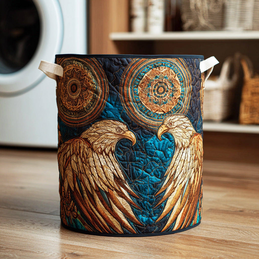 Ancient Feather Eagle Quilted Laundry Basket - Fabric Laundry Hamper - Housewarming Gift for Mom