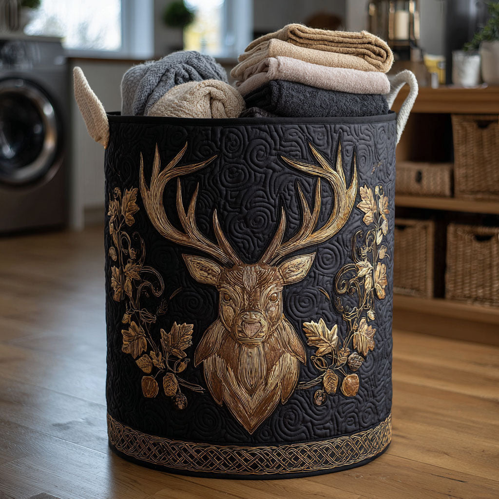 Midnight Forest Lord Quilted Laundry Basket - Fabric Laundry Hamper - Housewarming Gift for Mom