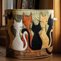 Whisker Companions Quilted Laundry Basket - Fabric Laundry Hamper - Housewarming Gift for Mom