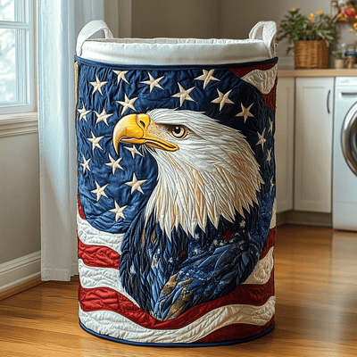 Eagle Crest Quilted Laundry Basket - Fabric Laundry Hamper - Housewarming Gift for Mom