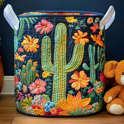 Sandy Sunset Quilted Laundry Basket - Fabric Laundry Hamper - Housewarming Gift for Mom