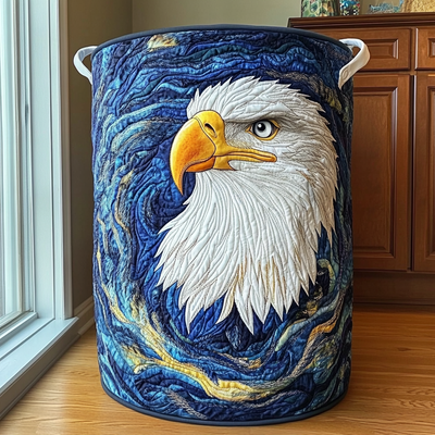 Eagle Dawn Quilted Laundry Basket - Fabric Laundry Hamper - Housewarming Gift for Mom