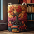 Autumn Leaves Quilted Laundry Basket - Fabric Laundry Hamper - Housewarming Gift for Mom