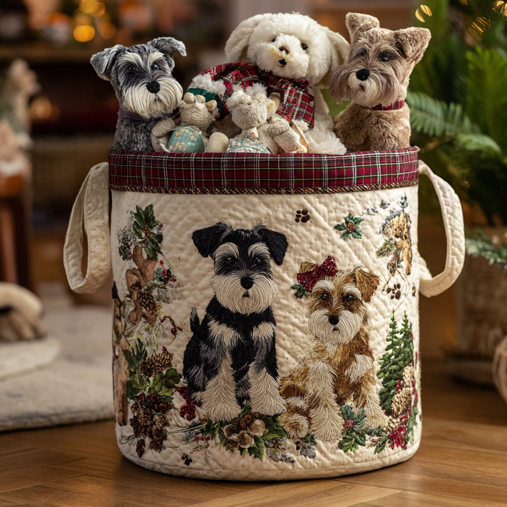 Paws Holly Quilted Laundry Basket - Fabric Laundry Hamper - Housewarming Gift for Mom