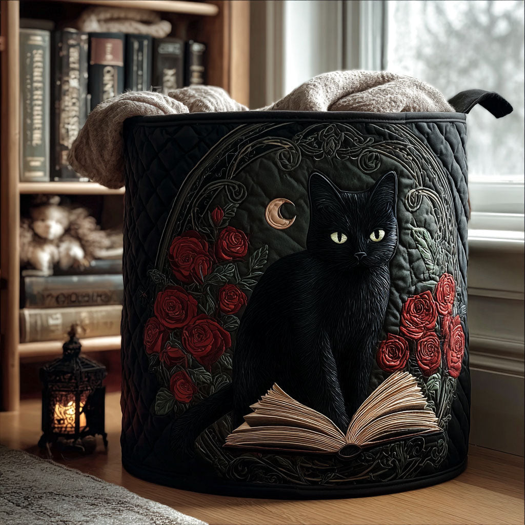 Moonlit Guardian Quilted Laundry Basket - Fabric Laundry Hamper - Housewarming Gift for Mom