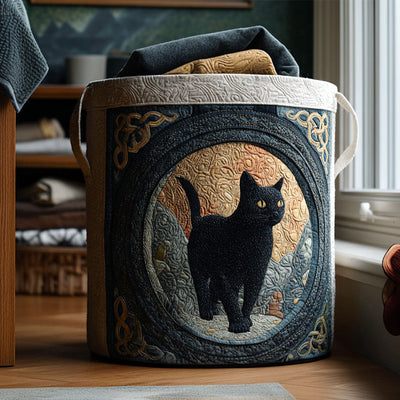 Twilight Keeper Quilted Laundry Basket - Fabric Laundry Hamper - Housewarming Gift for Mom