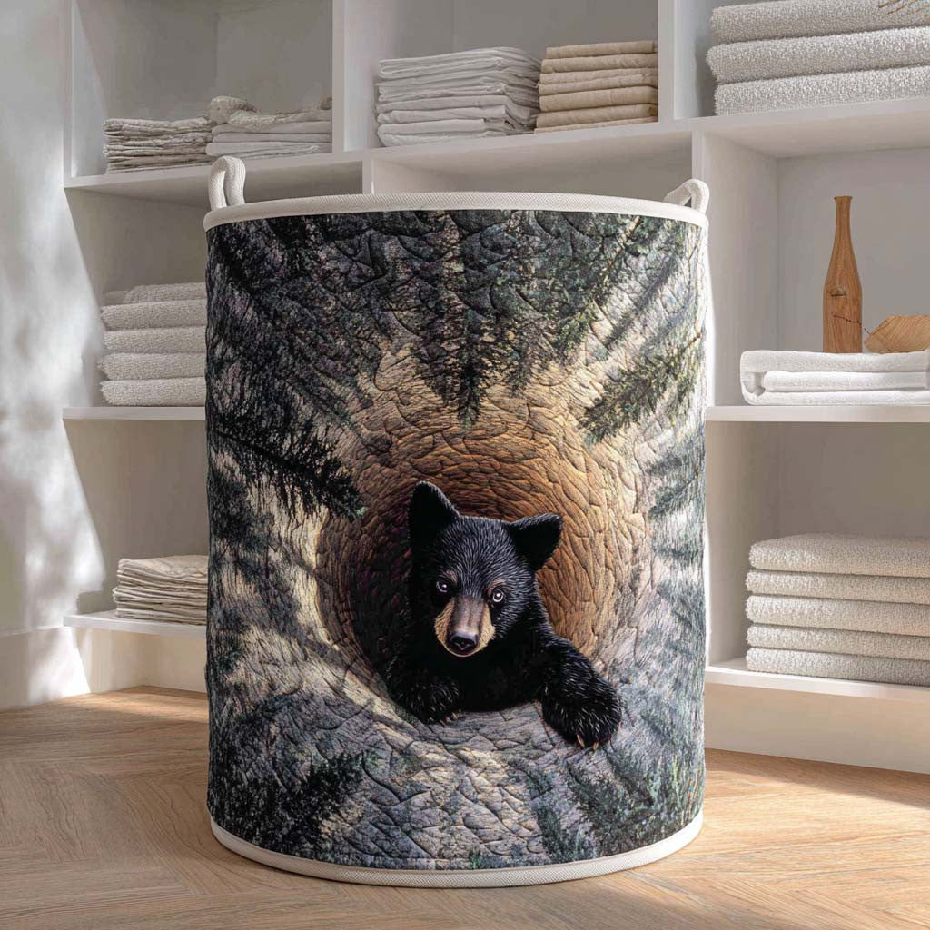Hollow Watch Quilted Laundry Basket - Fabric Laundry Hamper - Housewarming Gift for Mom