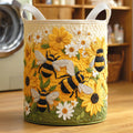Golden Buzz Quilted Laundry Basket - Fabric Laundry Hamper - Housewarming Gift for Mom