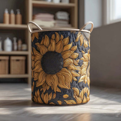 Rustic Glow Quilted Laundry Basket - Fabric Laundry Hamper - Housewarming Gift for Mom
