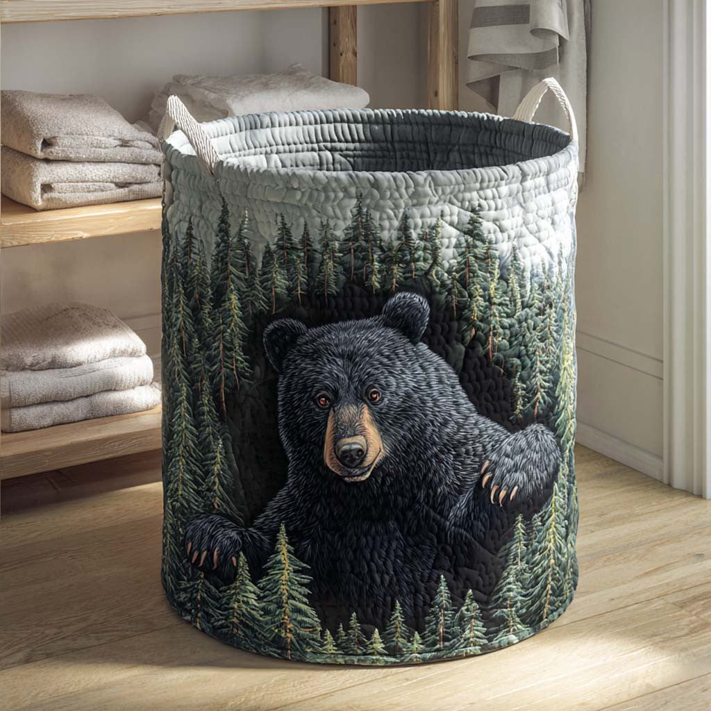 Timber Guardian Quilted Laundry Basket - Fabric Laundry Hamper - Housewarming Gift for Mom
