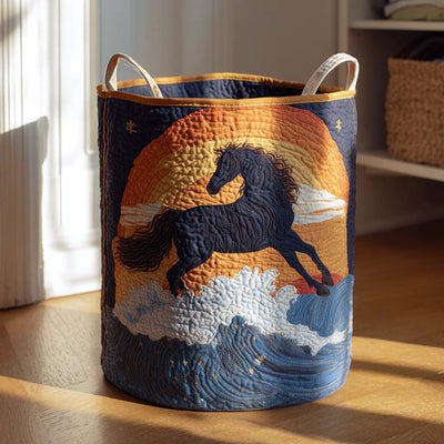 Sun Warrior Quilted Laundry Basket - Fabric Laundry Hamper - Housewarming Gift for Mom