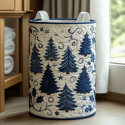 Forest Charm Quilted Laundry Basket - Fabric Laundry Hamper - Housewarming Gift for Mom