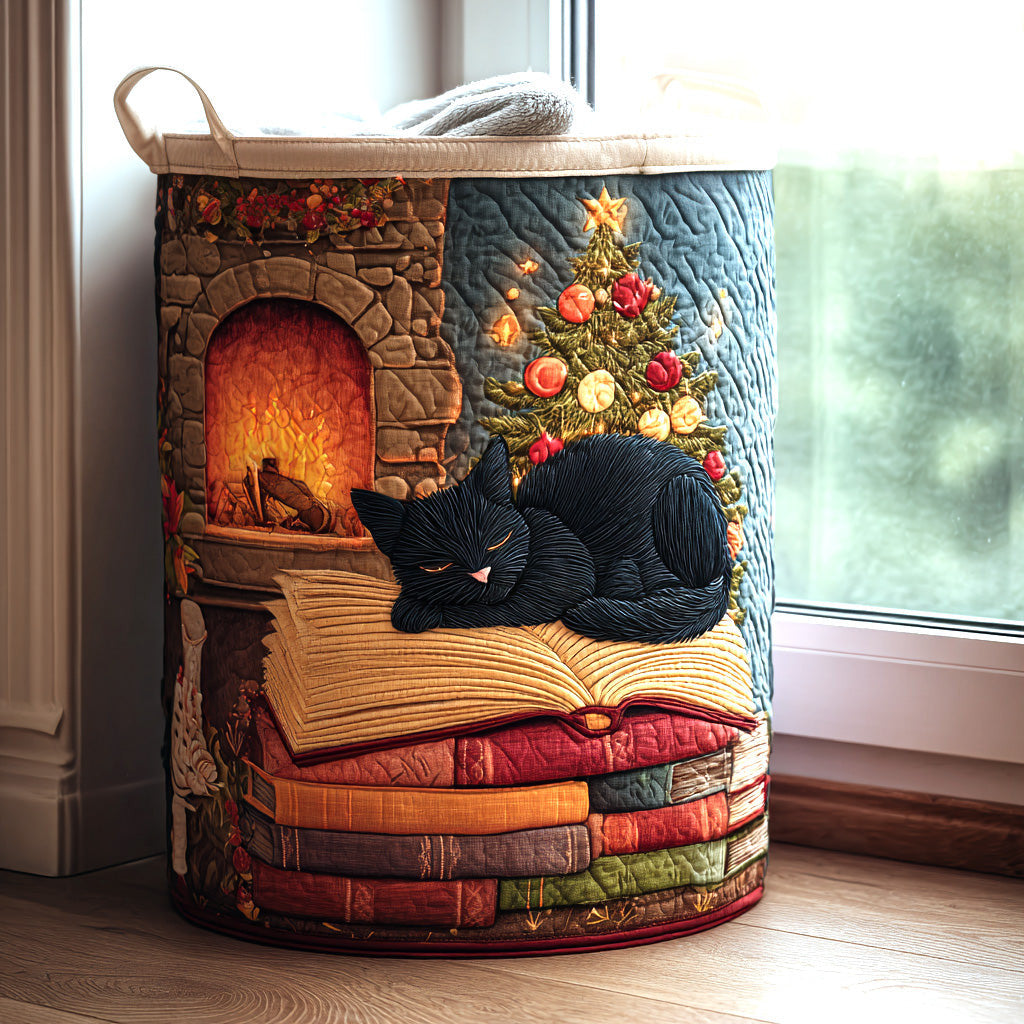 Festive Slumber Quilted Laundry Basket - Fabric Laundry Hamper - Housewarming Gift for Mom